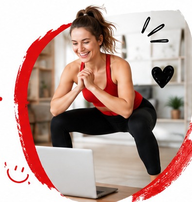 Online fitness class at home