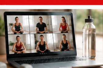 Live online class on a laptop